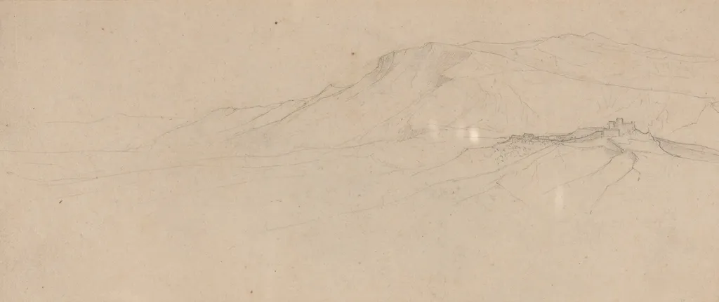 Italian Mountain Landscape, by Friedrich Salathé, graphite, 1826