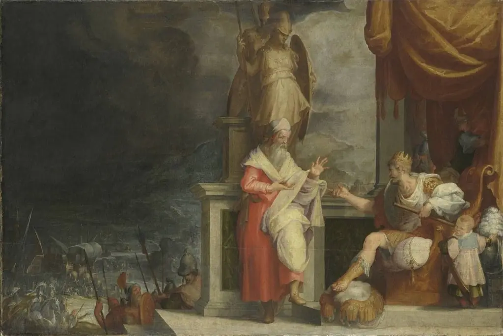 Darius weist die Ratschläge des Charidemus zurück, by Friedrich Sustris