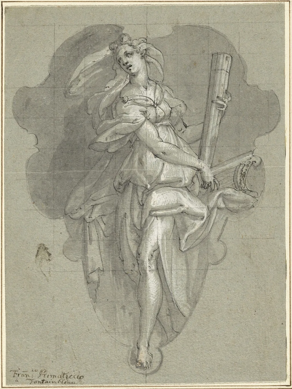 Euterpe (Personification of Music), by Friedrich Sustris, gouache, 1571