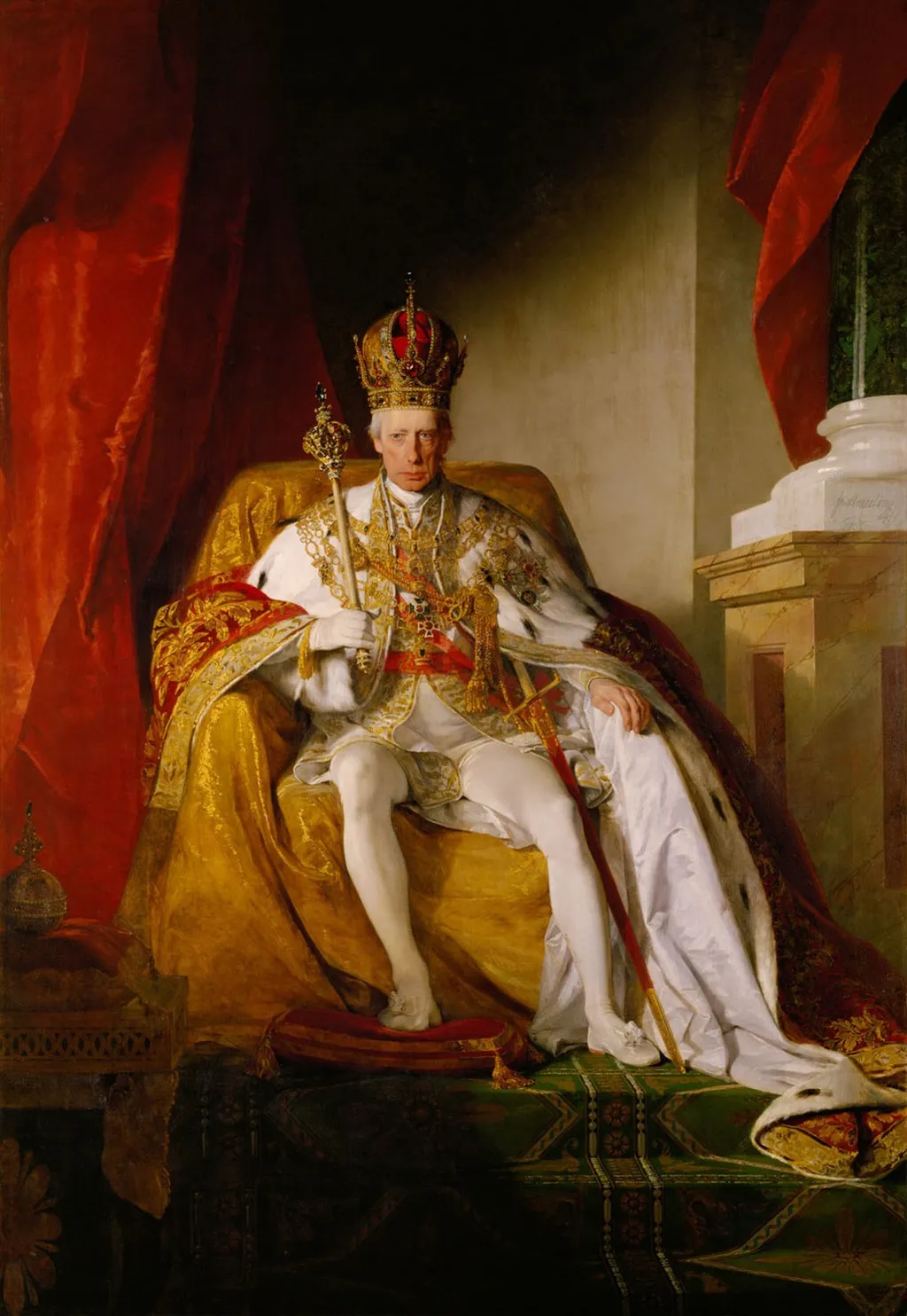 Emperor Franz I of Austria in the Austrian imperial dress, by Friedrich von Amerling, oil, 1832