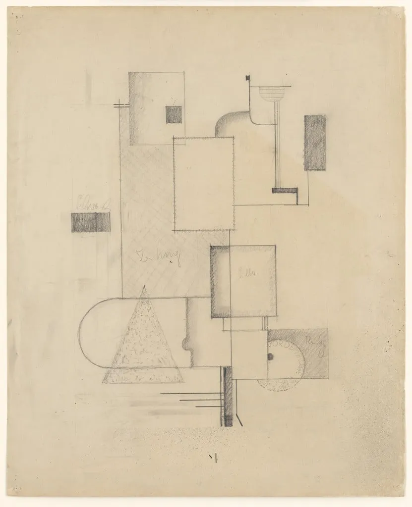 Untitled, by Friedrich Vordemberge-Gildewart, graphite, 1923