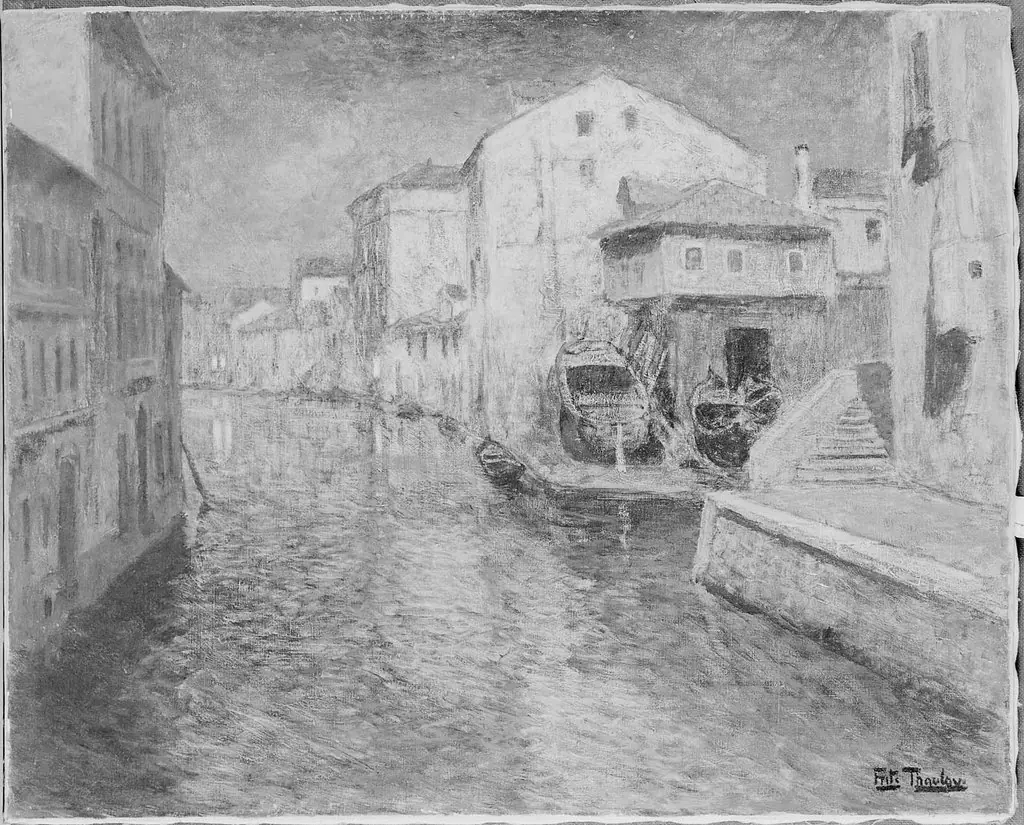 Moonlight on a Canal, Venice, by Frits Thaulow