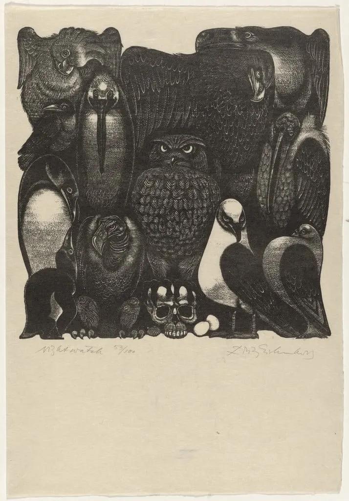Untitled, by Fritz Eichenberg, ink, 1961