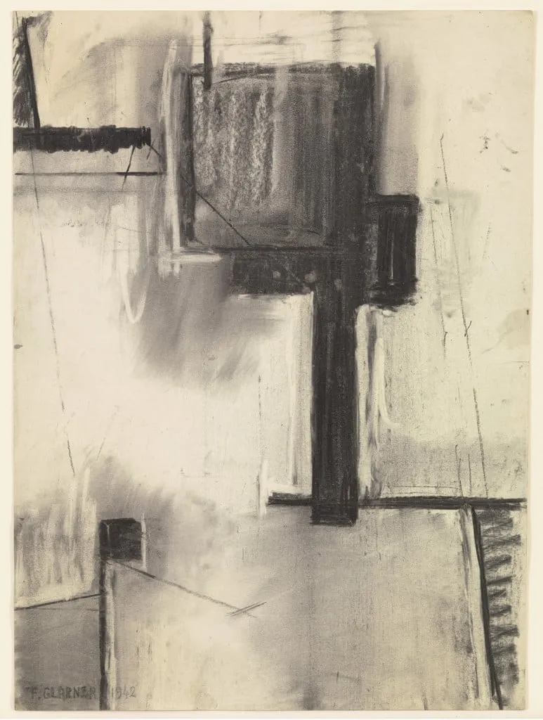 Untitled, by Fritz Glarner, charcoal, 1942