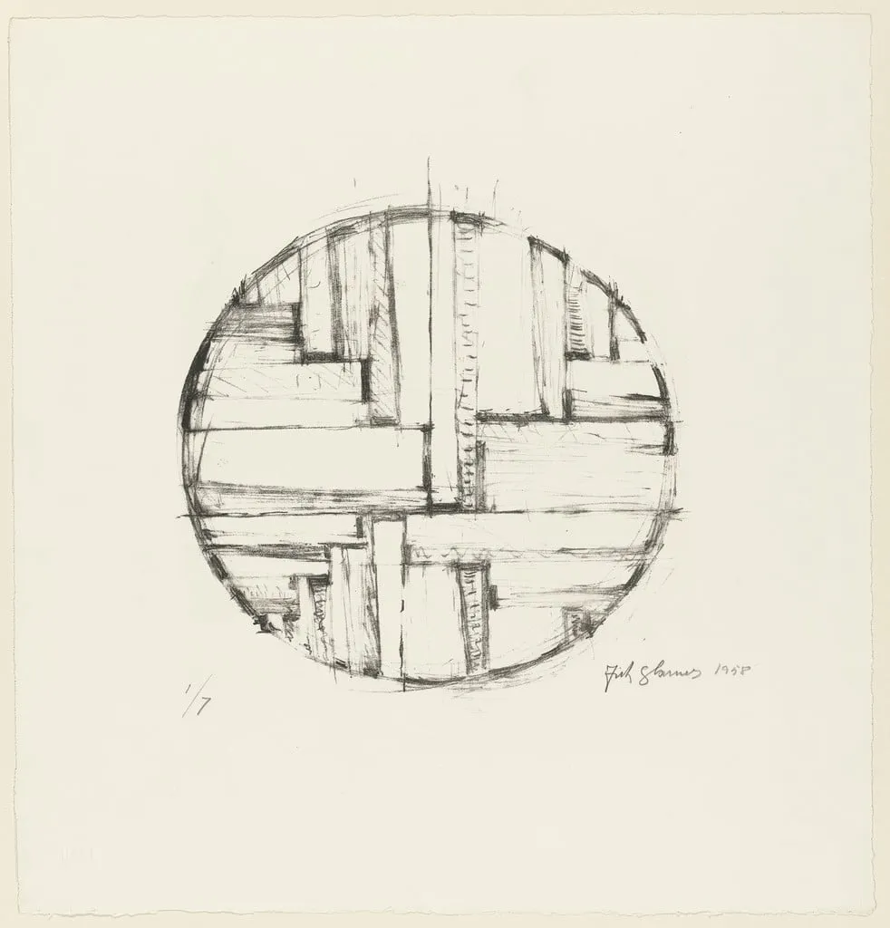 Untitled, by Fritz Glarner, ink, 1958