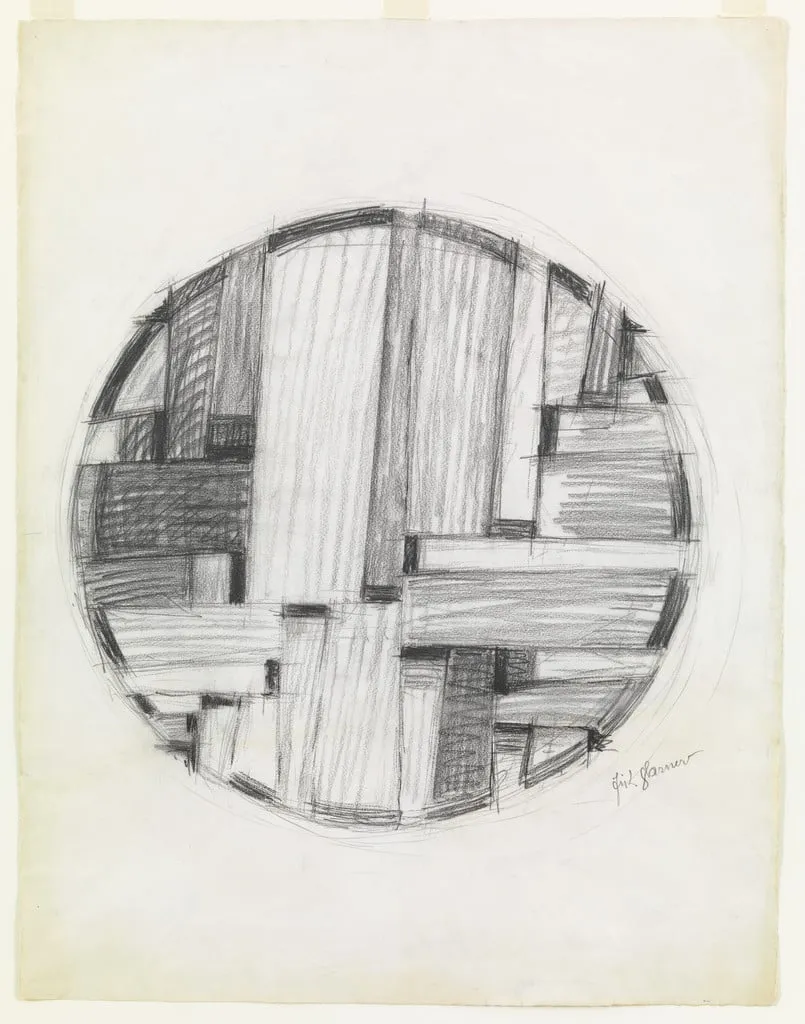 Untitled, by Fritz Glarner, crayon, 1960