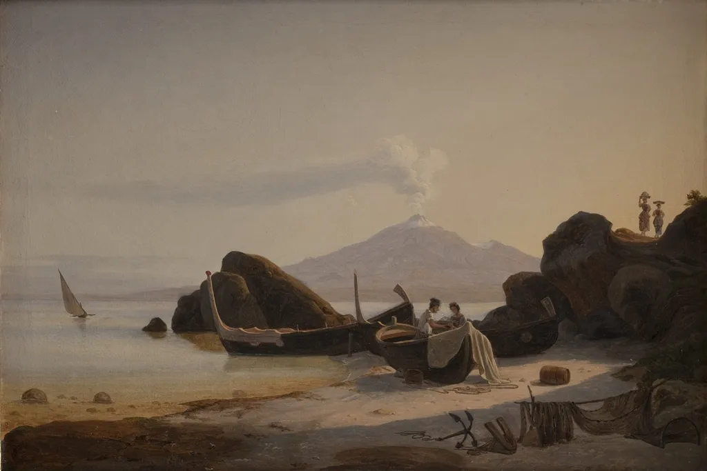 A Coast. Sicily, by Fritz Petzholdt, oil, 1832