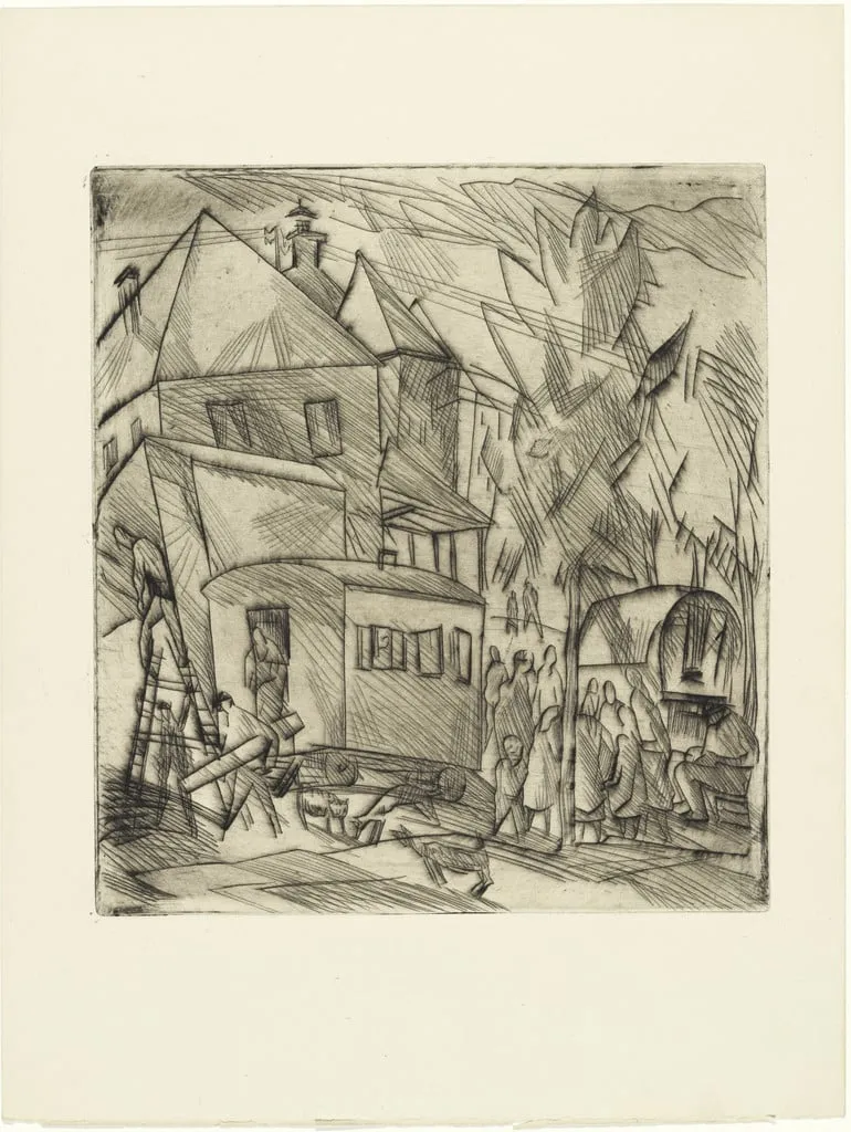 Untitled, by Fritz Schaefler, ink, 1918