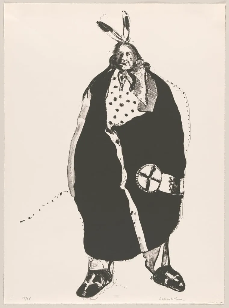 Untitled, by Fritz Scholder, ink, 1970