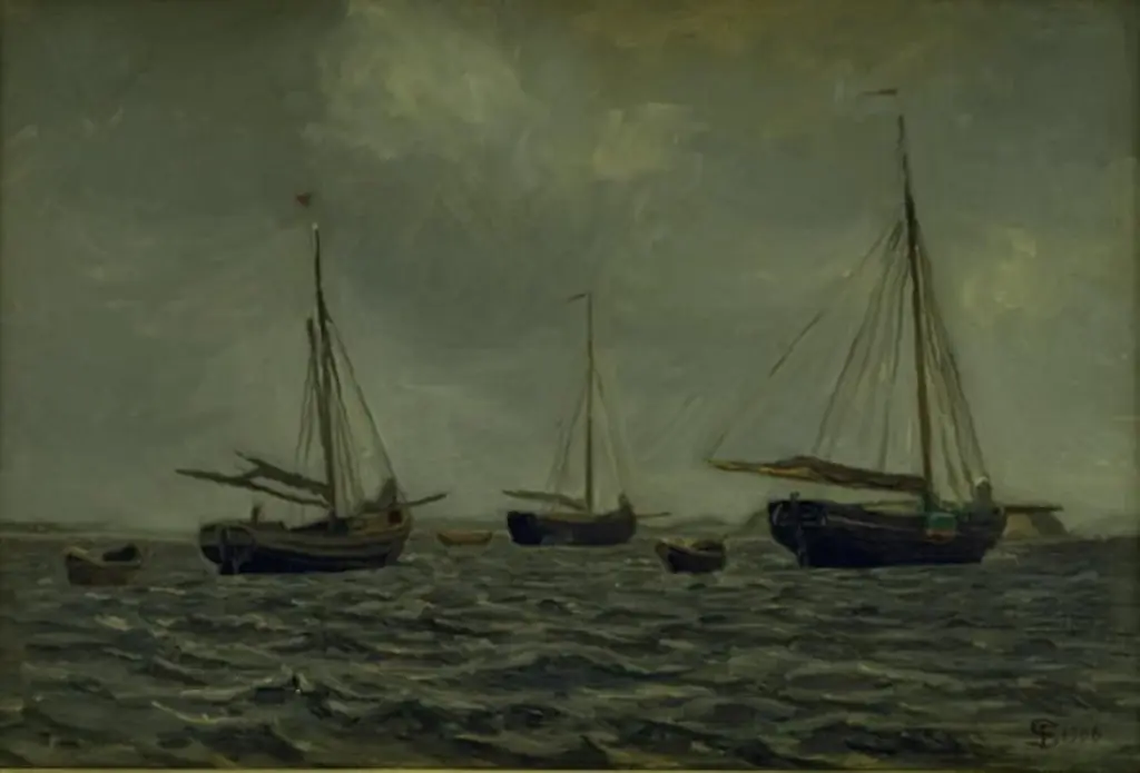 Ships at Anchor, by Fritz Syberg