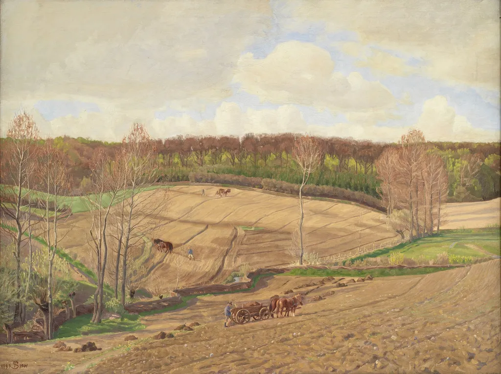 Ved forårstid, by Fritz Syberg, wood, 1901