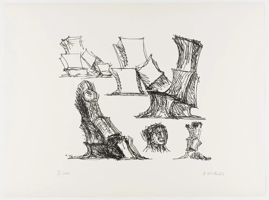 Untitled, by Fritz Wotruba, ink, 1973