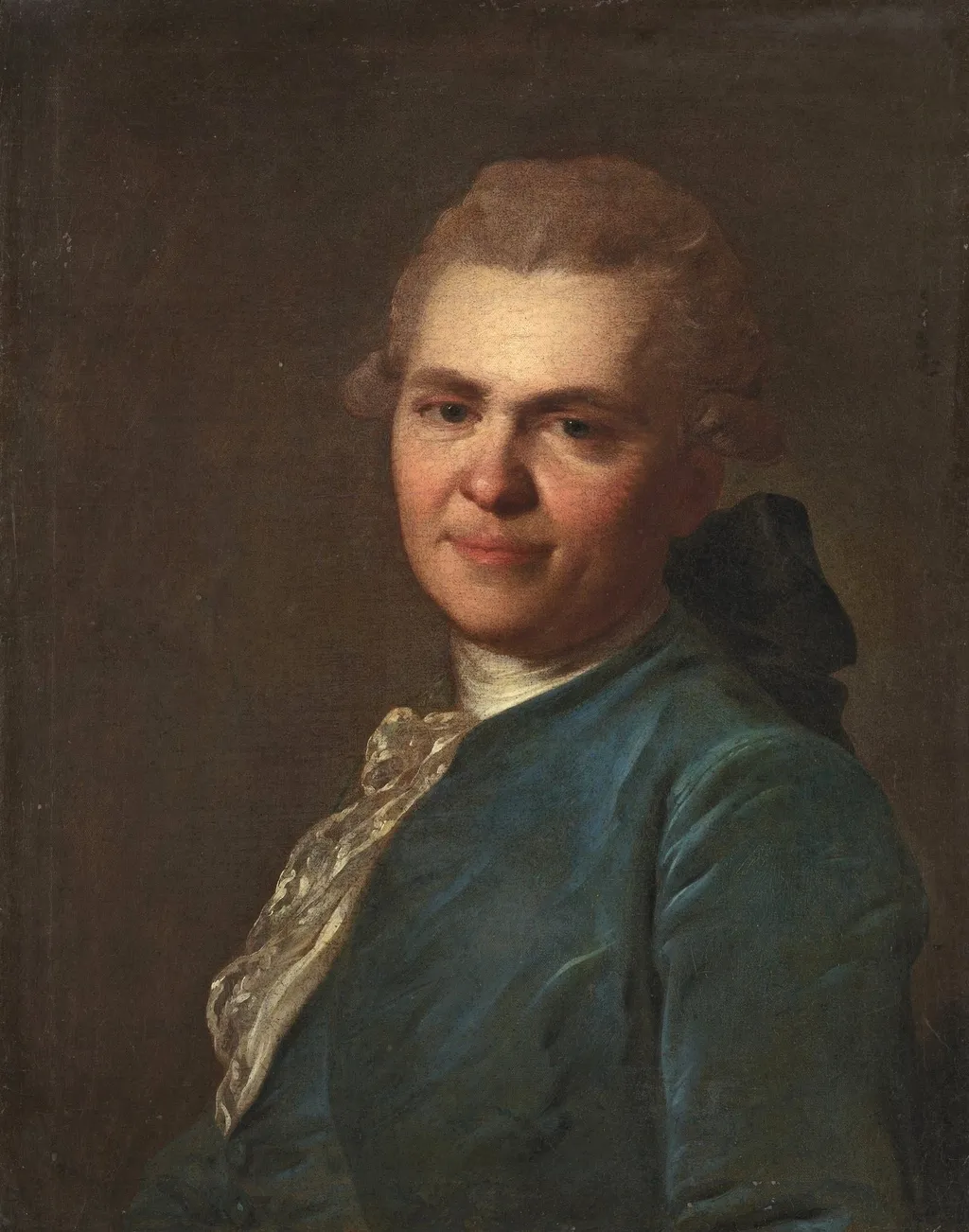Портрет неизвестного в синем кафтане, by Fyodor Rokotov, oil, 1770