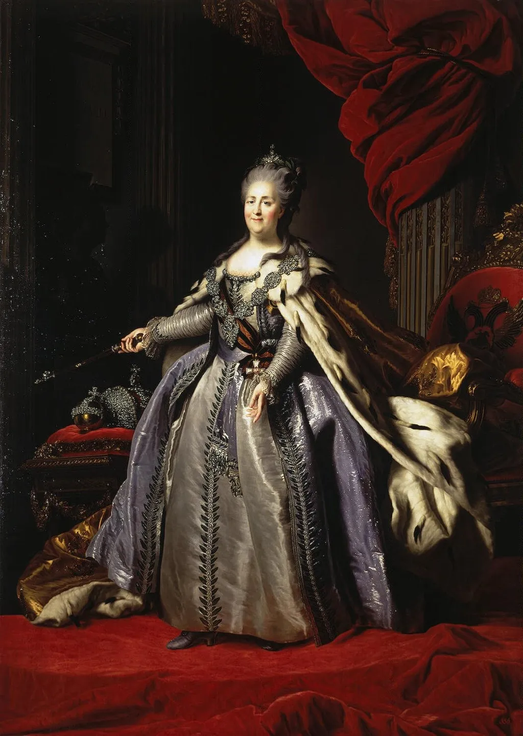 Portrait of Catherine II (copy), by Fyodor Rokotov, oil, 1790