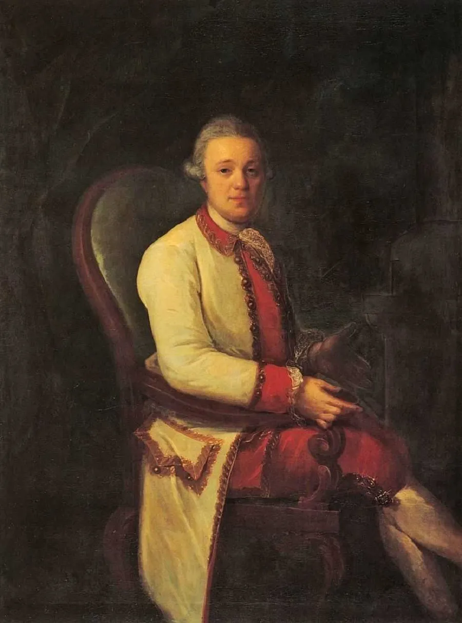 Portrait of Ivan N. Tutchev, by Fyodor Rokotov, oil, 1781