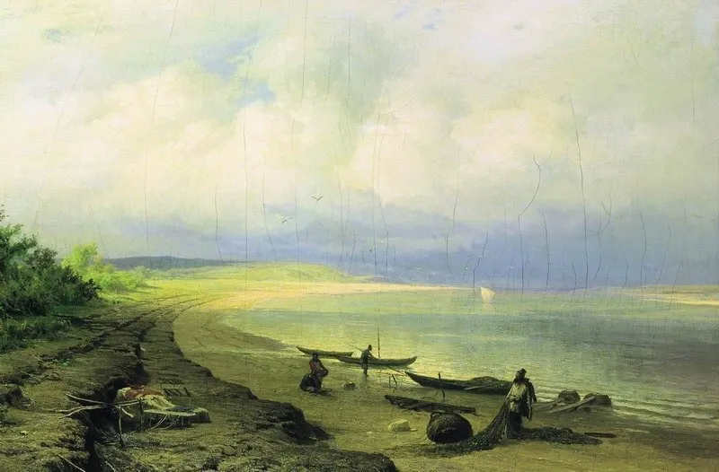 Domega ke Volga moi xeftocek, by Fyodor Vasilyev, unspecified, 1871