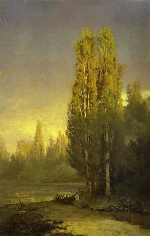 Poplars lit by the sun, by Fyodor Vasilyev