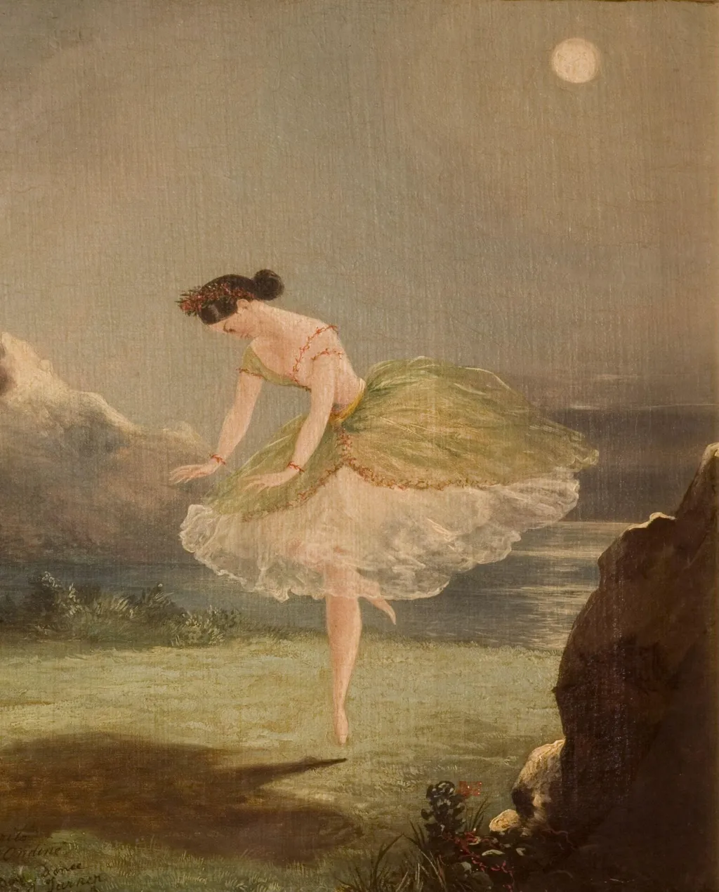 Fanny Cerrito as Ondine in 'Ondine, ou La Naïade', by G. A. Turner, paint, 1843