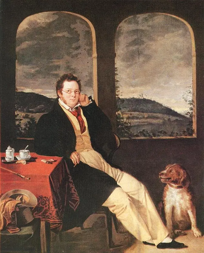 Portrait of Franz Schubert, by Gábor Melegh, 1827