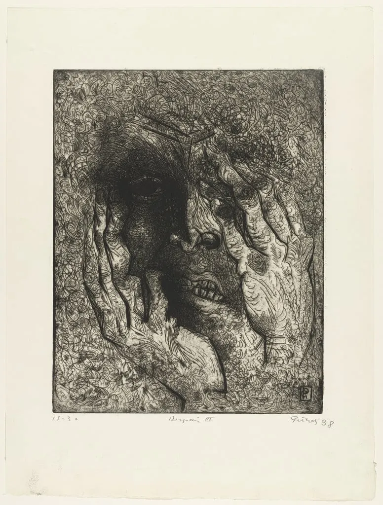 Untitled, by Gabor Peterdi, ink, 1938