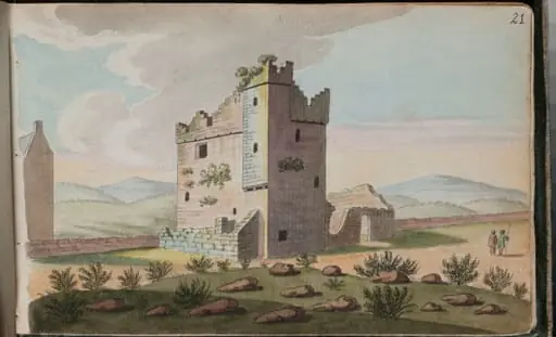 View of one of Dalkey's castles taken from the church yard on the opposite side, by Gabriel, ca.1729-1817 Beranger