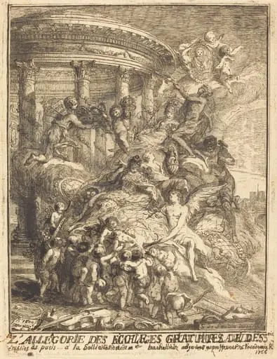Allégorie des Ecoles gratuites du dessein (Allegory of the Free Drawing Schools), by Gabriel de Saint-Aubin