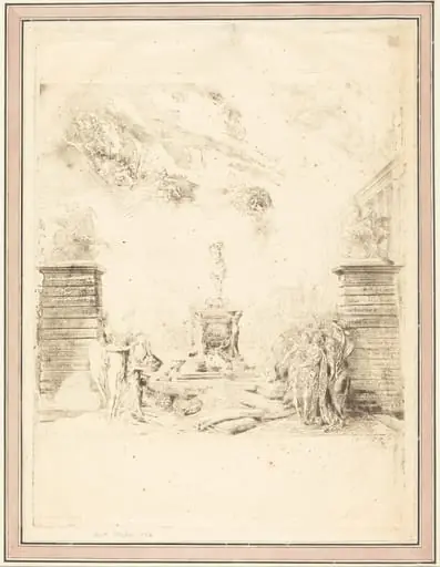 Allégorie sur l'Erection de la Statue de Louis XV (Allegory on the Establishment of a Statue of Louis XV), by Gabriel de Saint-Aubin