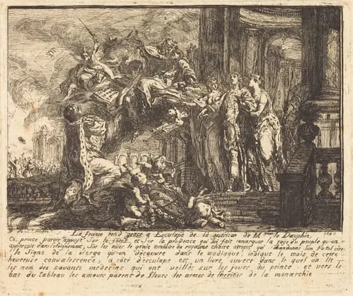 Allegory of the Dauphin's Convalescence (Allegorie sur la convalescence du Dauphin), by Gabriel de Saint-Aubin