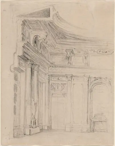 Corner of a Drawing Room, by Gabriel de Saint-Aubin