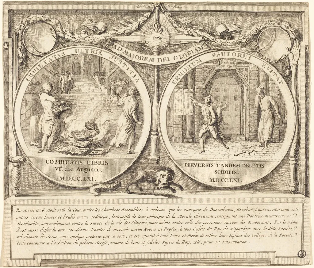 Expulsion of the Jesuits (Expulsion des Jesuites), by Gabriel de Saint-Aubin, ink, 1761