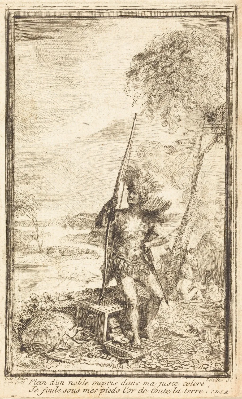 Frontispiece: Allegorical Composition (Composition allegorique), by Gabriel de Saint-Aubin, ink, 1767