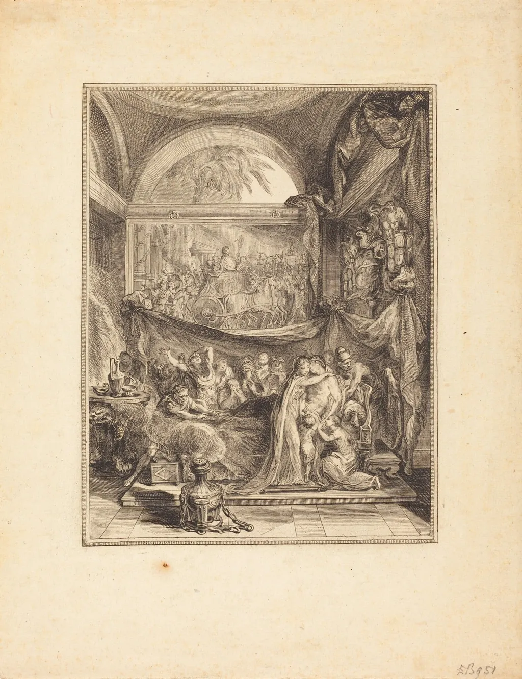 La mort de Germanicus, by Gabriel de Saint-Aubin, ink, 1752