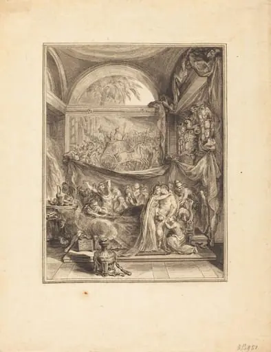 La mort de Germanicus, by Gabriel de Saint-Aubin