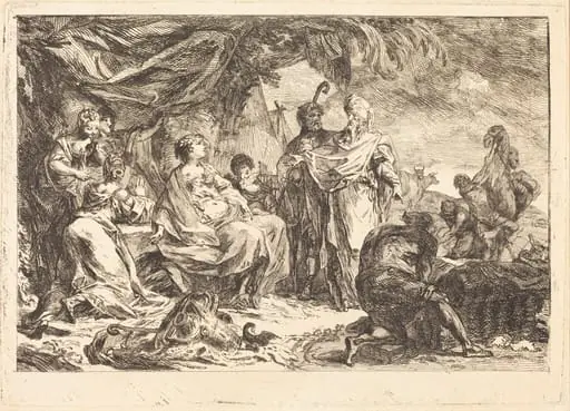 Laban Searching for his Household Gods (Laban chercant des dieux), by Gabriel de Saint-Aubin
