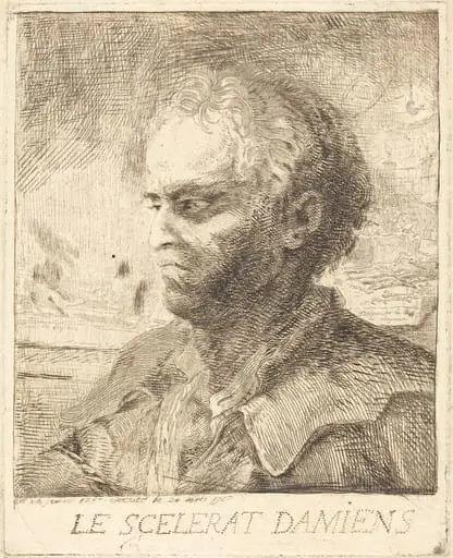 Le Scélérat Damiens, by Gabriel de Saint-Aubin
