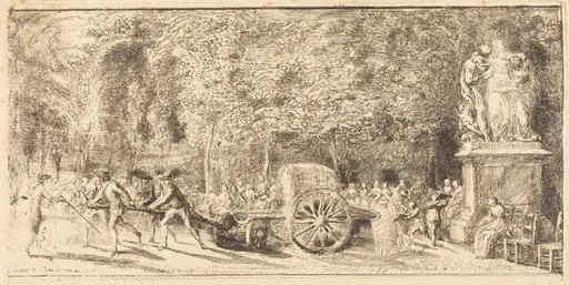 Le tonneau d'arrosage [upper half], by Gabriel de Saint-Aubin