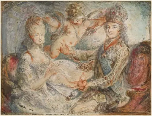 Louis XVI and Marie-Antoinette Crowned by Love, by Gabriel de Saint-Aubin