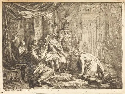 Reconciliation of Absalom and David (Réconciliation d'Absalom et de David), by Gabriel de Saint-Aubin
