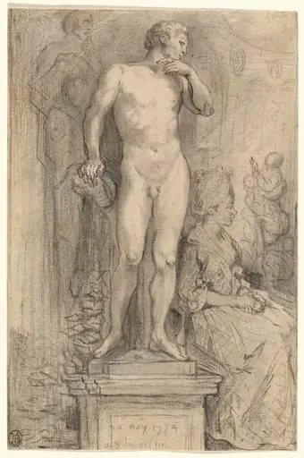 Rendezvous in the Palais Royal, by Gabriel de Saint-Aubin