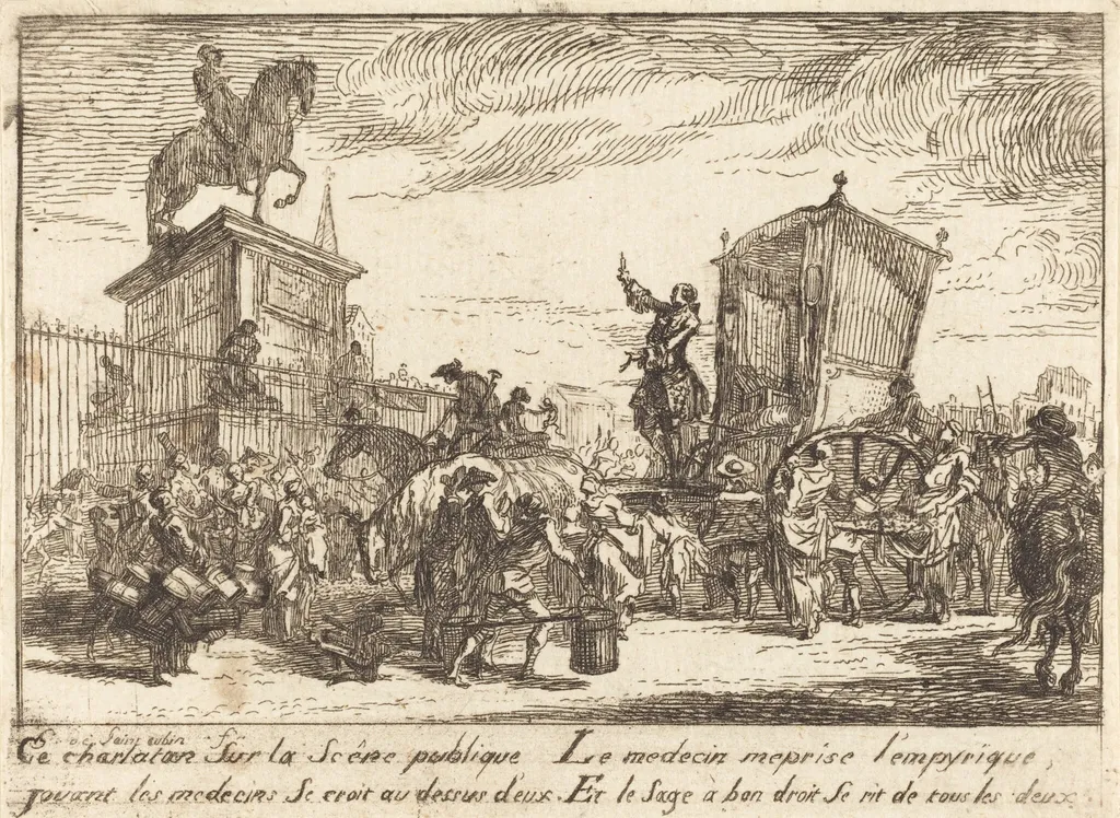 The Charlatan (Le charlatan), by Gabriel de Saint-Aubin, ink, 1760