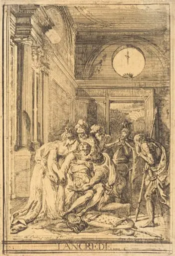 The Death of Tancred, by Gabriel de Saint-Aubin