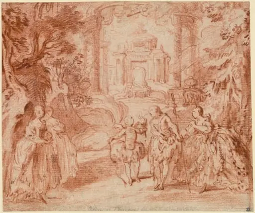 The Divertissement from Voltaire's "La princesse de Navarre", by Gabriel de Saint-Aubin