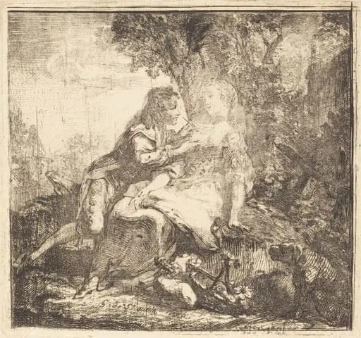 The Two Lovers (Les Deux amants), by Gabriel de Saint-Aubin
