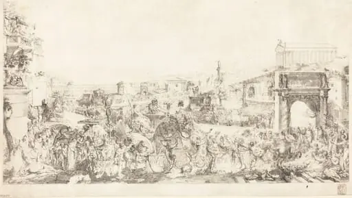 Triomphe de Pompee dans Rome, by Gabriel de Saint-Aubin