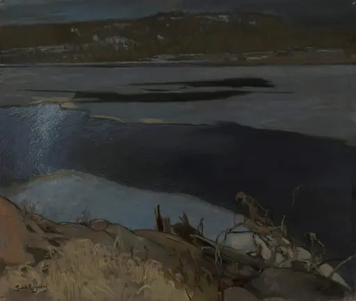 Järvimaisema jäänlähdön aikaan, by Gabriel Engberg