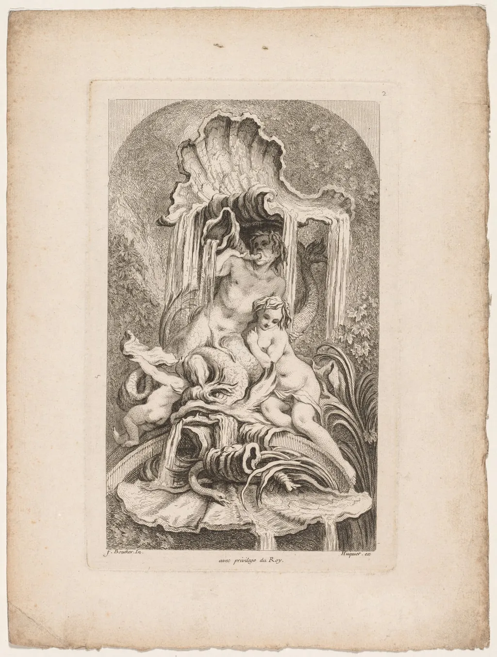 Book of Fountains: No. 2, by Gabriel Huquier, 1736