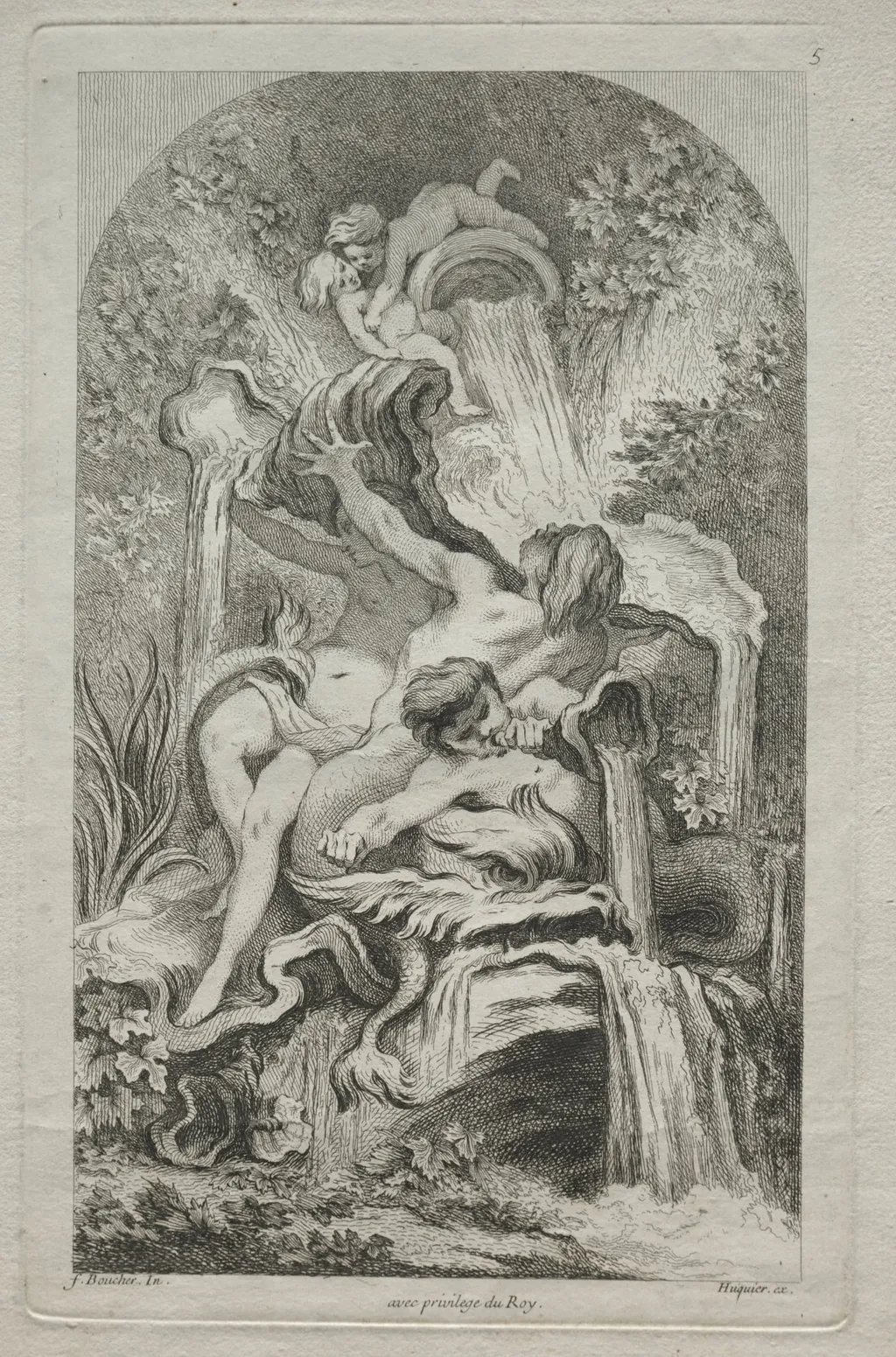 Book of Fountains: No. 5, by Gabriel Huquier, 1736
