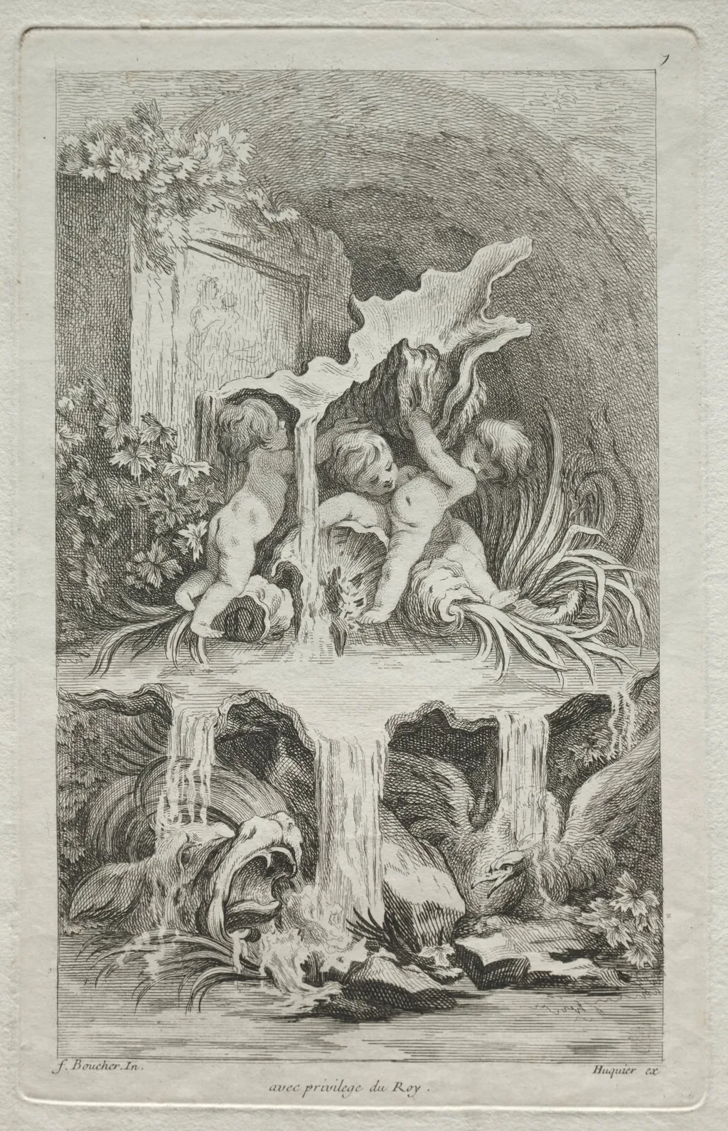 Book of Fountains: No. 7, by Gabriel Huquier, 1736