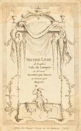 Second Livre de Trophés Culs de Lampes et Devises: Title Page, by Gabriel Huquier