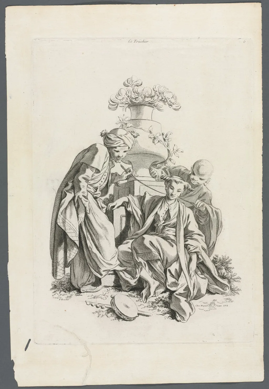 The Senses: Touch (after Boucher), by Gabriel Huquier, 1704